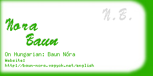 nora baun business card