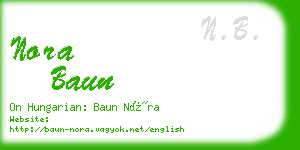 nora baun business card